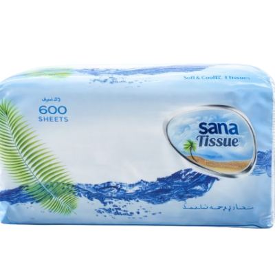 Sana Nylon Facial Tissue 600 Sheet Ctn Qty - 30 Nos